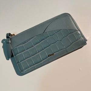Chloe - Blue Croc Walden Zip Card Holder